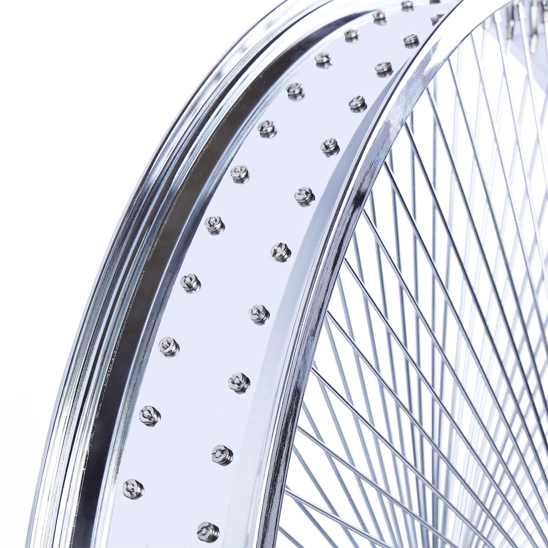 Micargi WH-TH7526140C-CP Lowrider 26*3 Alloy Chrome Fat Rims Wheel Set with Coaster Brake