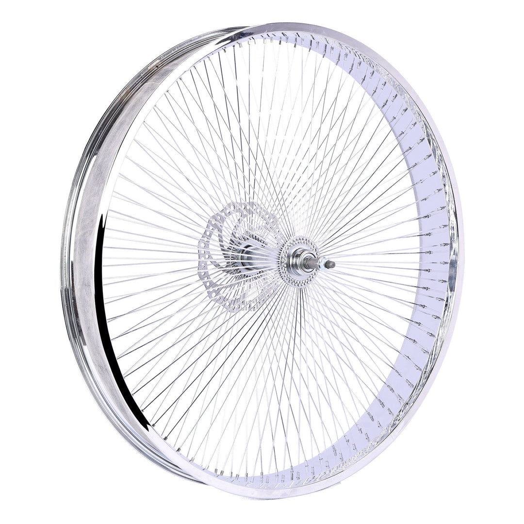 Micargi WH-TH7526140D7-CP Chrome Fat Rims Wheel Set for 26"*3" with 7-speed Disc Brake