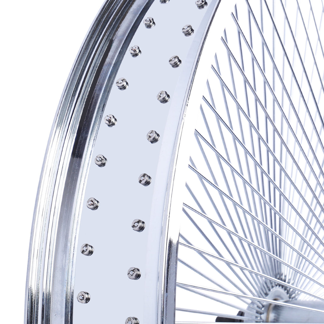 Micargi WH-TH7526140C-CP Lowrider 26*3 Alloy Chrome Fat Rims Wheel Set with Coaster Brake