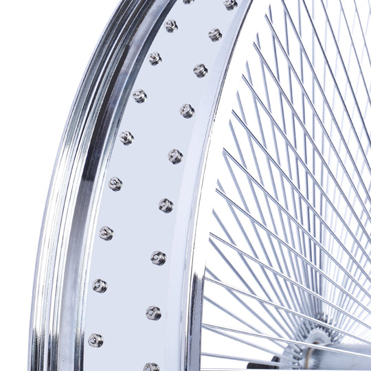 Micargi WH-TH7526140C-CP Lowrider 26*3 Alloy Chrome Fat Rims Wheel Set with Coaster Brake