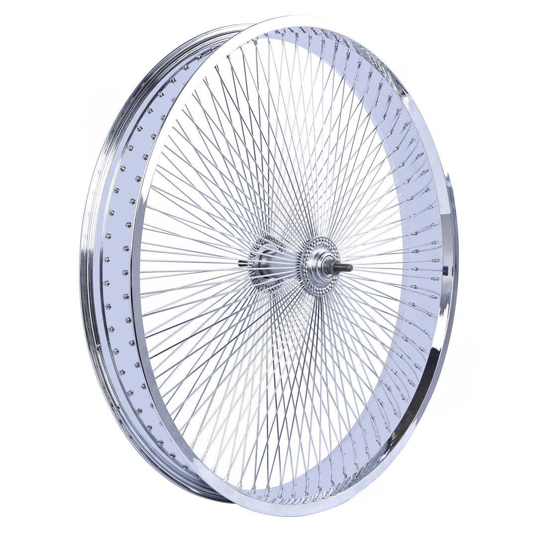 Micargi WH-TH7526140C-CP Lowrider 26*3 Alloy Chrome Fat Rims Wheel Set with Coaster Brake