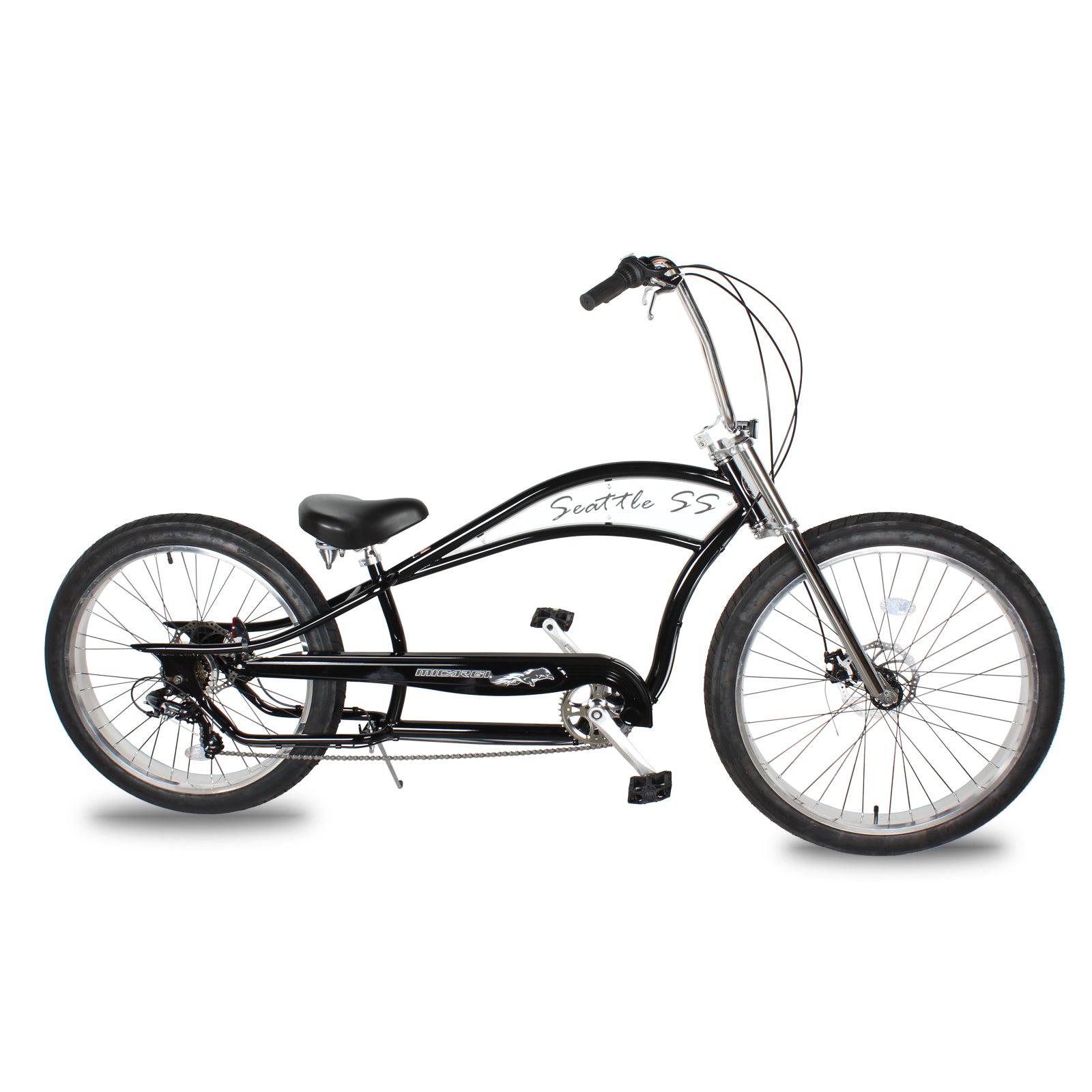 micargi seattle ss chopper stretch beach cruiser bike